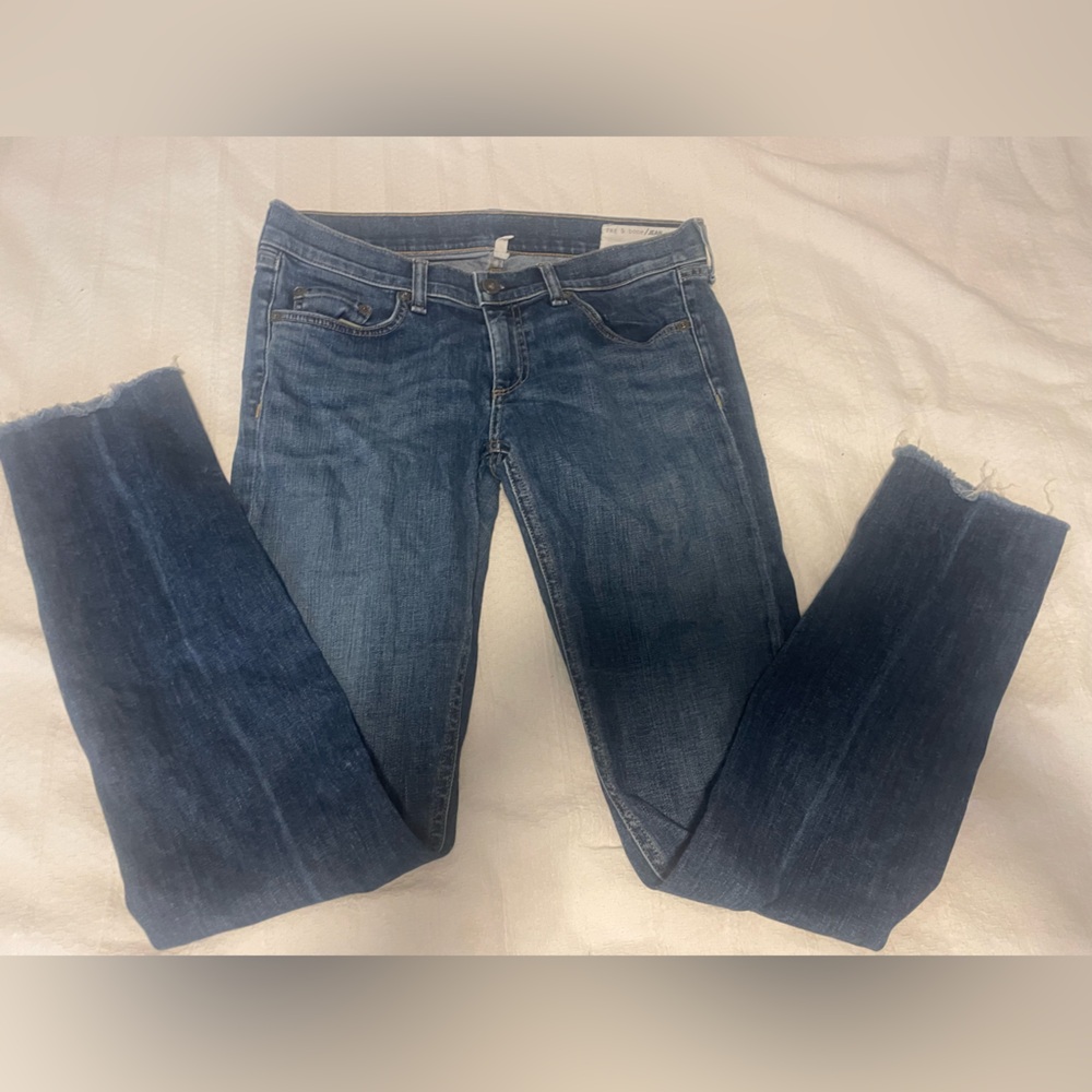 Rag  & Bone denim dark wash raw hem denim jeans size 27